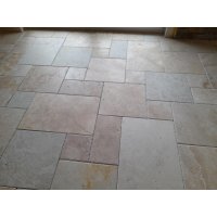 VENEZIA Travertin Fliesen gebürstet soft gekettet Römischer Verband 0,74 m²