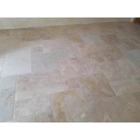 VENEZIA Travertin Fliesen gebürstet soft gekettet Römischer Verband 0,74 m²