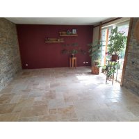 VENEZIA Travertin Fliesen gebürstet soft gekettet Römischer Verband 0,74 m²