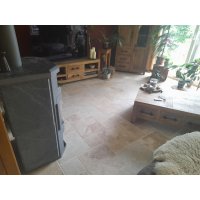 VENEZIA Travertin Fliesen gebürstet soft gekettet Römischer Verband 0,74 m²