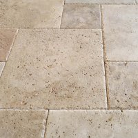 VENEZIA Travertin Fliesen gebürstet soft gekettet Römischer Verband 0,74 m²